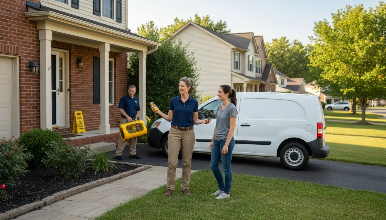 Residential water damage restoration in Potts Grove, PA